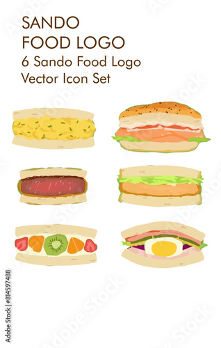 Sando food logo vector Icon set