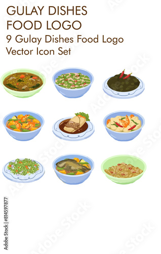 Gula dishes logo vector Icon set 
