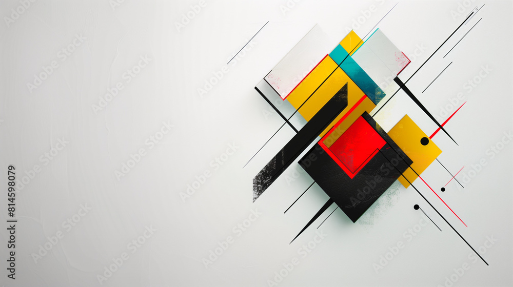 Composición artística con figuras geométricas con texturas y colores planos Composición artística con figuras geométricas con texturas y colores planos