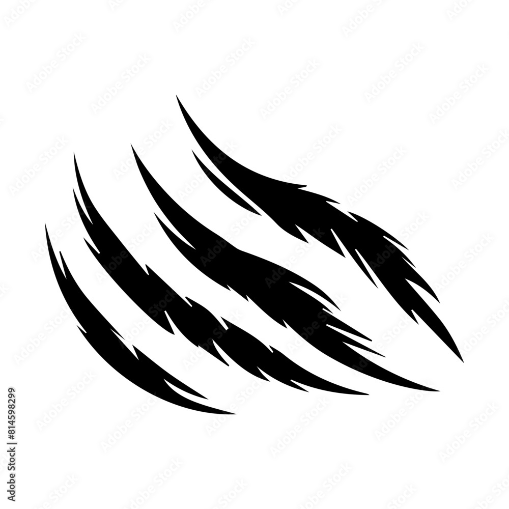 Fototapeta premium animal claw scratches mark isolated