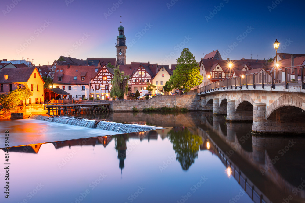 Lauf an der Pegnitz, Bavaria, Germany. Cityscape image of beautiful historical Bavarian city of Lauf an der Pegnitz, Germany at summer sunset.