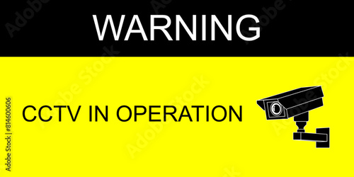 CCTV icon. CCTV in operation sign. CCTV in operation warning sign. CCTV illustration vector.
