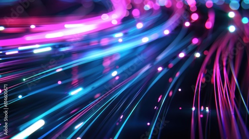Light lines, fiber optics, speed lines, futuristic background. data transmission , high speed internet s