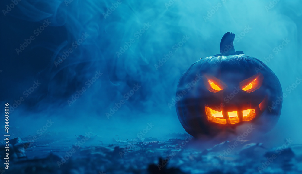 Naklejka premium Halloween Extravaganza, Enchanting Night Sky & Pumpkin Set in Papercut Style - Vector Illustrations Featuring Full Moon, Witch's Cauldron, Spider Webs & Bats. Ideal for Posters & Brochures with Cust