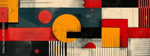 Minimalist patterns with simple lines and a limited color palette.