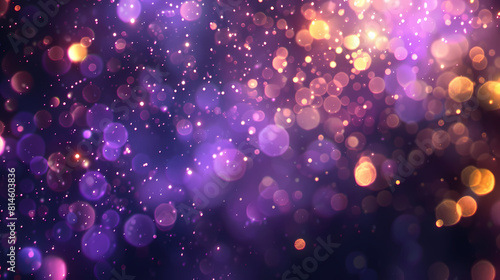 Sparkling bokeh with purple and gold tones