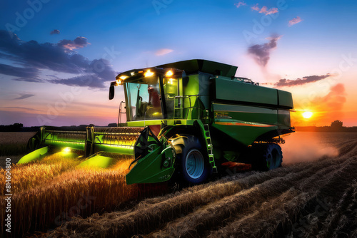 combine harvester working on a field