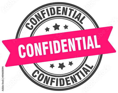 confidential stamp. confidential label on transparent background. round sign