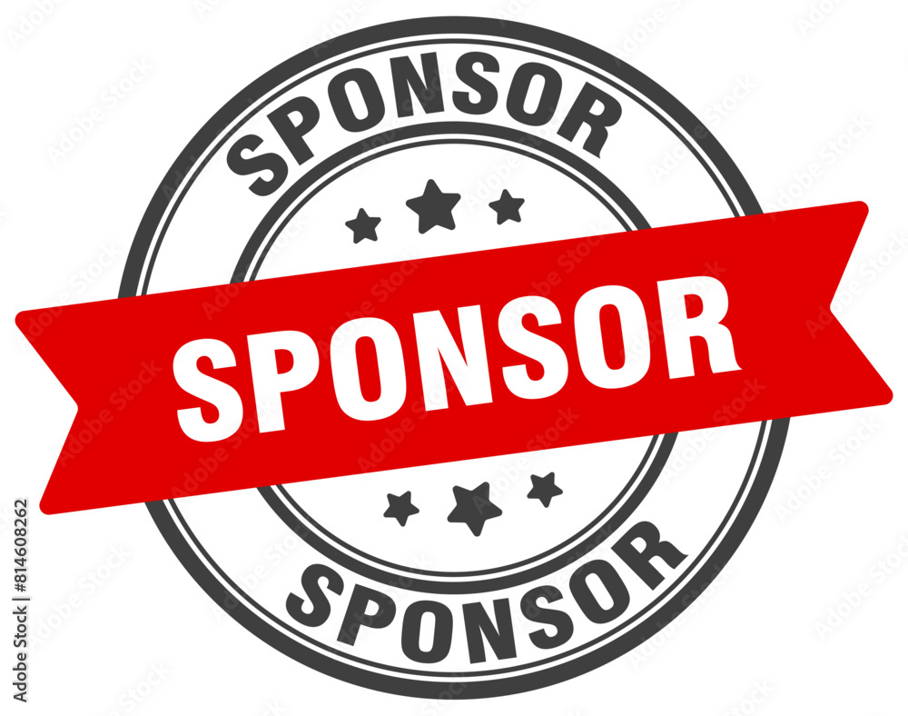 sponsor stamp. sponsor label on transparent background. round sign sponsor stamp. sponsor label on transparent background. round sign
