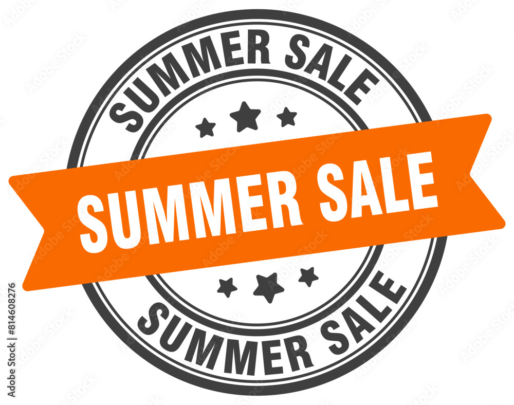 Fototapeta premium summer sale stamp. summer sale label on transparent background. round sign