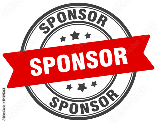 sponsor stamp. sponsor label on transparent background. round sign