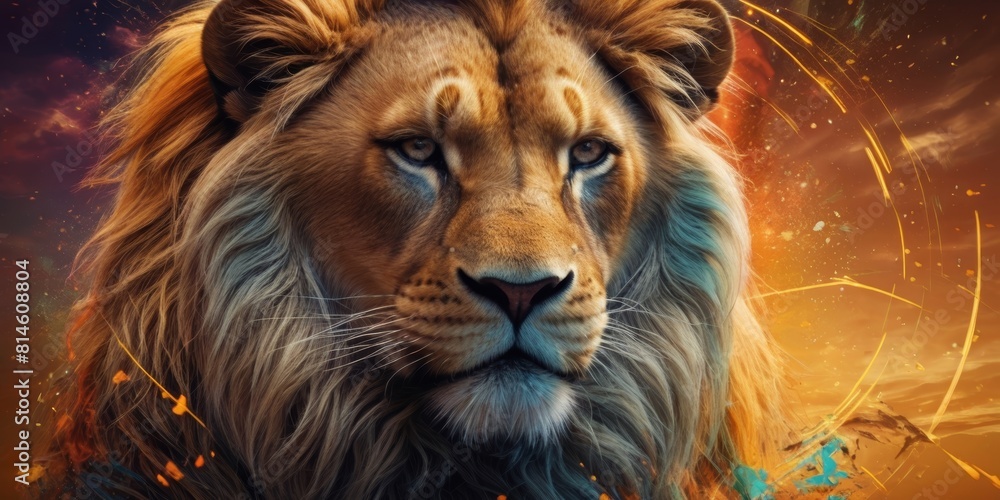 Epic lion portrait
