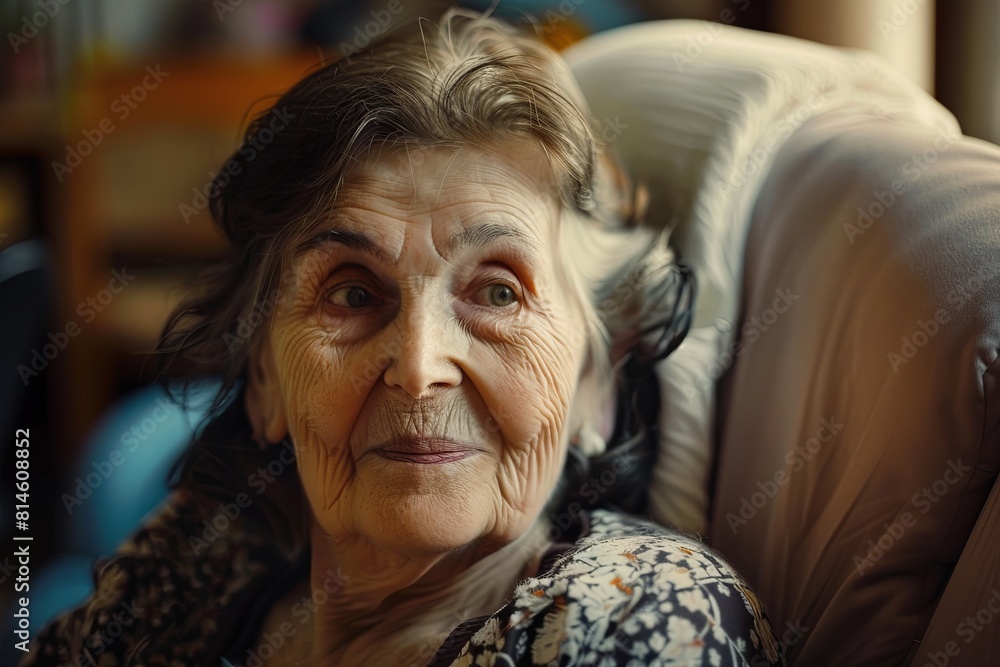 portrait, female nurse take care old woman at home, happy, style raw portrait, female nurse take care old woman at home, happy, style raw