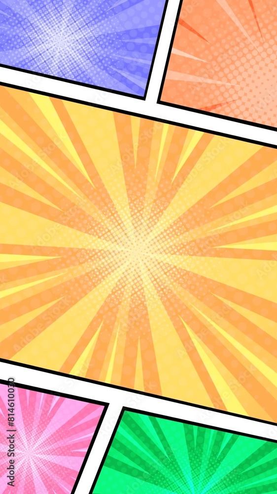 Obraz premium Colorful vertical comic wallpaper background 