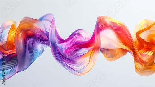 Colorful twisted ribbon in motion on white background Generative AI