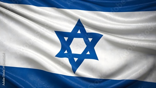 Waving Israeli Flag Illustration. The National Flag of Israel.