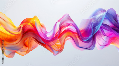 Colorful twisted ribbon in motion on white background,Generative AI