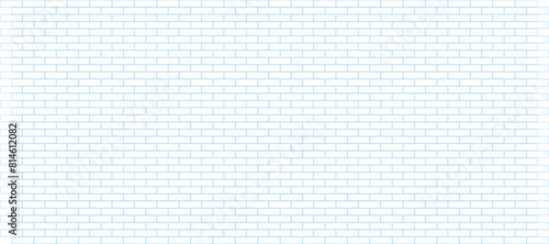 White and blue brick wall texture seamless vector illustration
