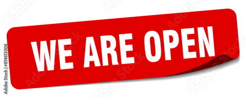 we are open sticker. we are open label