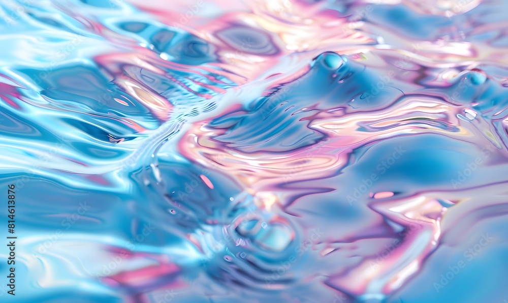 Fototapeta premium calming pastel blue and pink water ripples, Generative AI