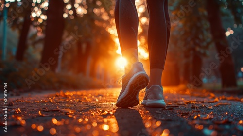 Close up of runner's shoe