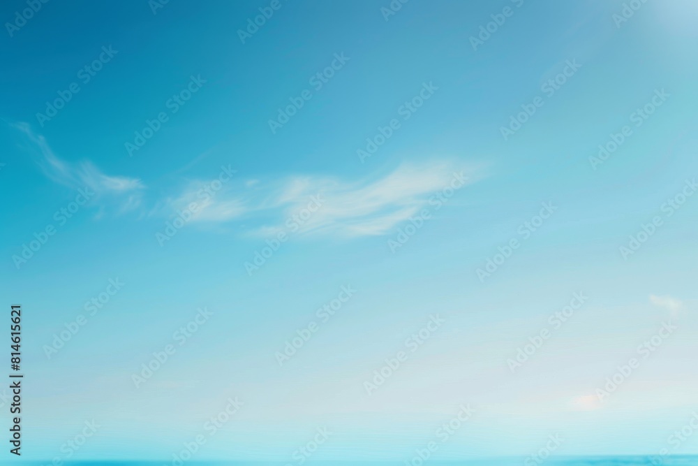 Tranquil and expansive blue sky with delicate wispy clouds, seamlessly blending into a gentle horizon in a soothing gradient of blues, evoking calmness and open space Tranquil and expansive blue sky with delicate wispy clouds, seamlessly blending into a gentle horizon in a soothing gradient of blues, evoking calmness and open space