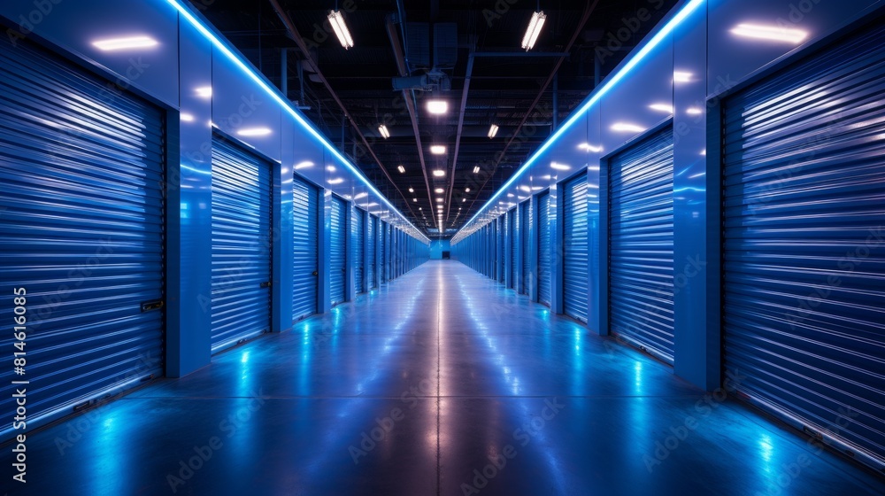 Generative AI Self-Storage Corridor blue View