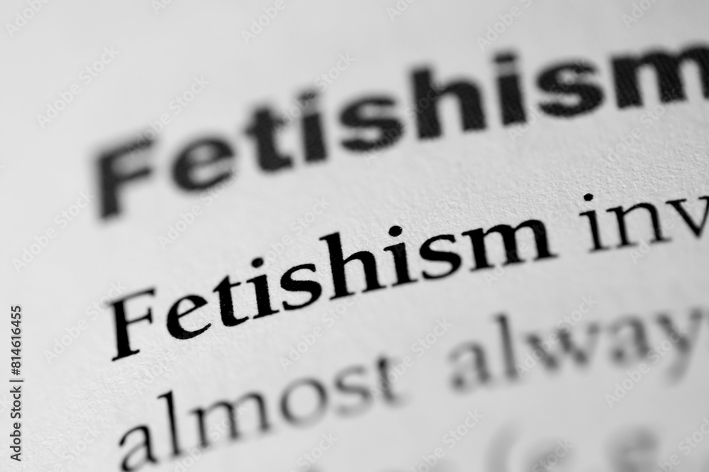 Close-up of the psychological disorder or sexual obsession term Close-up of the psychological disorder or sexual obsession term