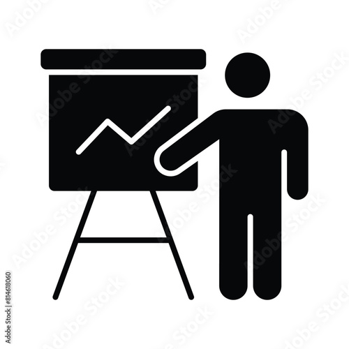 An icon of business graphical presentation, vector of statistical presentation