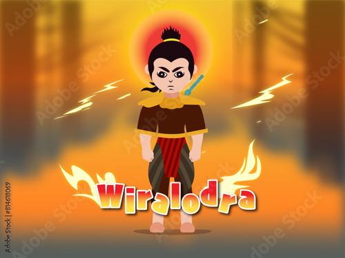 Vector colorful folklore Babad Dermayu from Indonesia Wiralodra photo