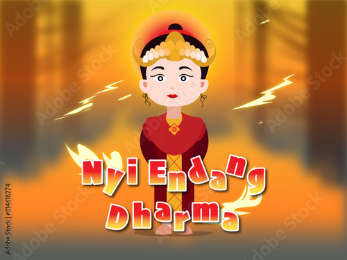 Vector colorful folklore Babad Dermayu from Indonesia Nyi Endang Dharma