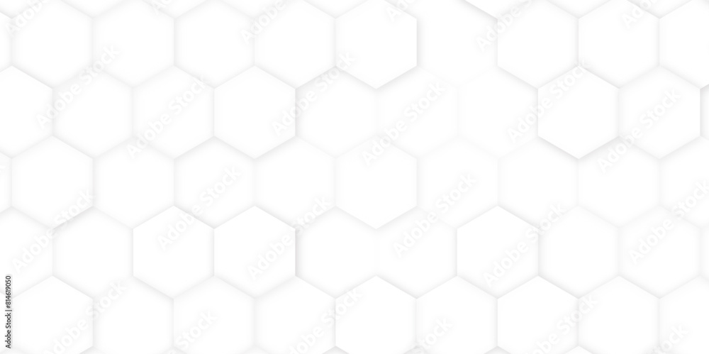 Naklejka premium Black and white honey hexagonal cells seamless texture. Mosaic or speaker fabric shape pattern. Honeyed comb grid texture and geometric hive