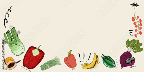 Colorful fruit and vegetable assortment photo
