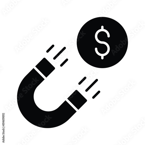 Physics magnet icon in trendy style, scalable vector of attraction