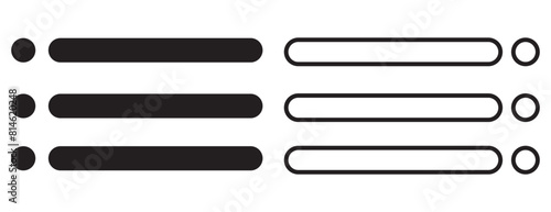 Black menu bar icon, web menu sign and symbol. hamburger menu symbol