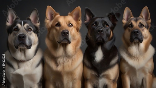 Diverse Canine Companions  A Portrait of Multiple Dog Breeds