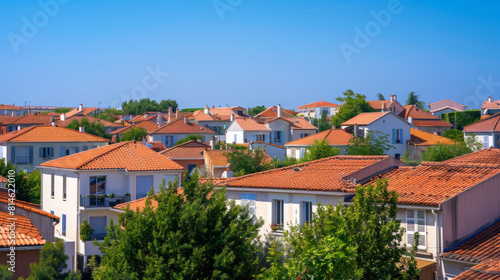 Picturesque residential area in Southern France on a sunny day