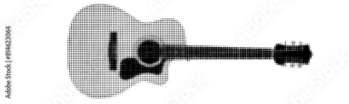 Guitar dots, pop art style poster illustration transparent