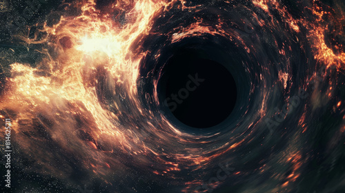 In the vastness of space, black holes exert their gravitational pull, bending light and distorting the fabric of spacetime photo