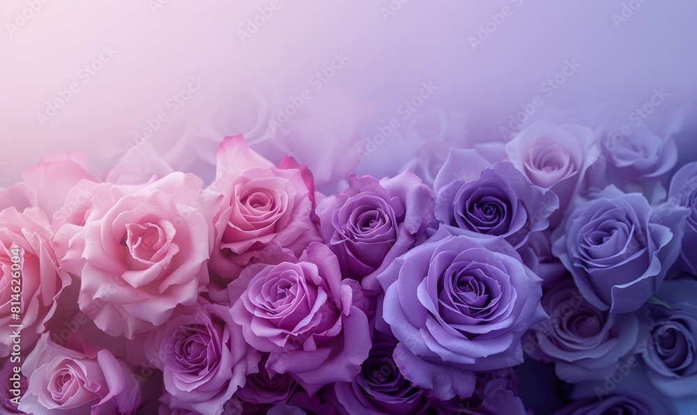 violet to purple roses in full bloom, Generative AI violet to purple roses in full bloom, Generative AI