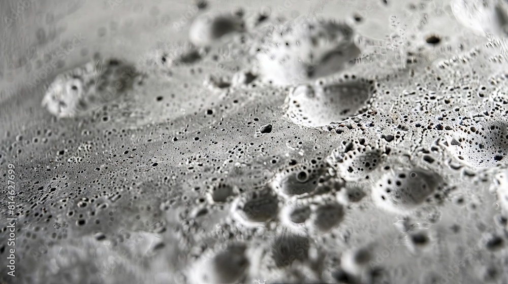 A macro shot of a concrete surface where tiny air bubbles create a porous texture, ideal for background use A macro shot of a concrete surface where tiny air bubbles create a porous texture, ideal for background use