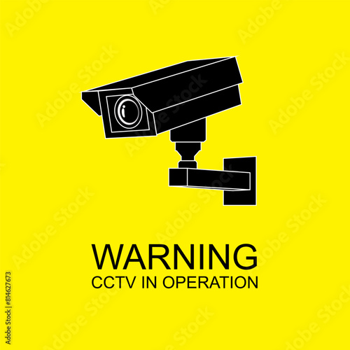 CCTV icon. CCTV in operation sign. CCTV in operation warning sign. CCTV illustration vector.