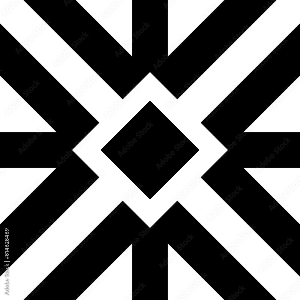 Fototapeta premium Abstract geometric pattern, monochrome design element.