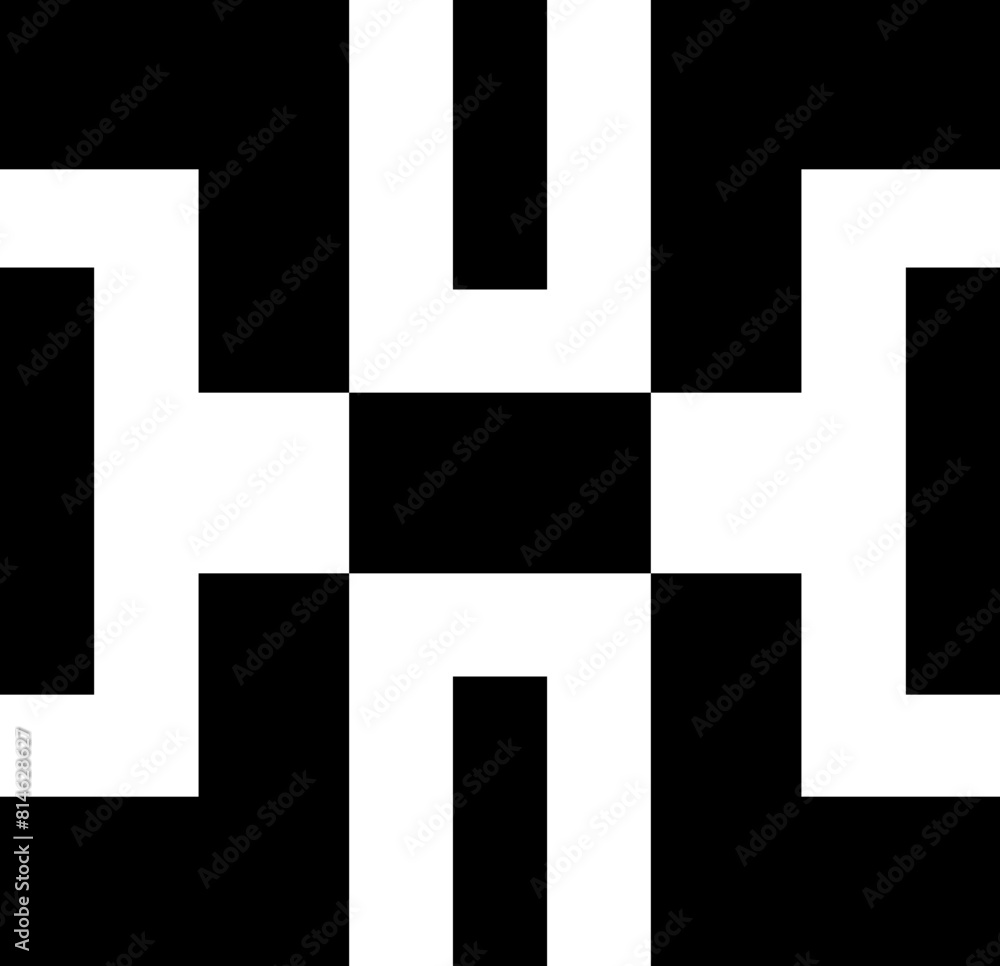 Abstract geometric pattern, monochrome design element. Abstract geometric pattern, monochrome design element.