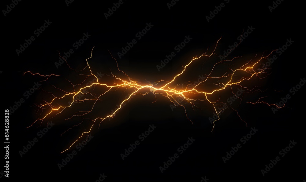 lightning on isolated background, Generative AI lightning on isolated background, Generative AI