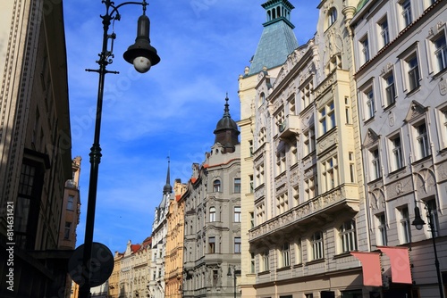 Josefov district street view in Prague photo