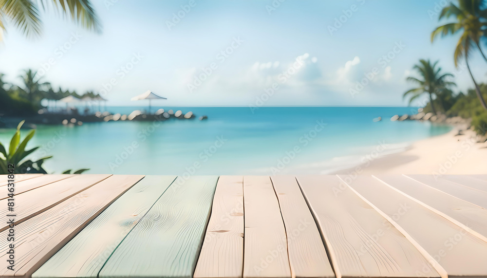 Fototapeta premium Beautiful tropical beach background with copy space
