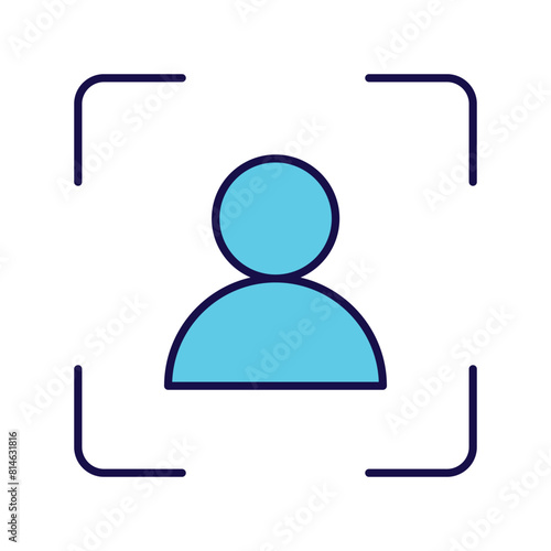 face detection icon with white background vector stock illustration