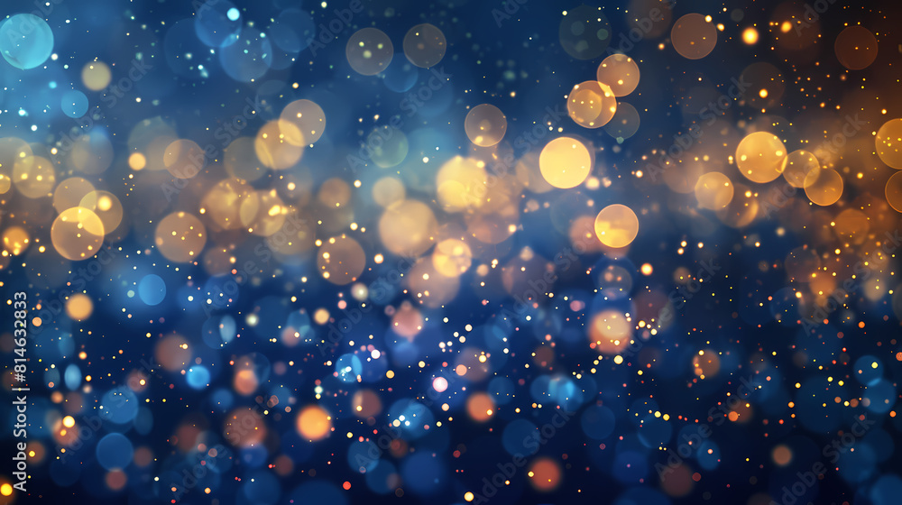 Abstract background of blue and gold bokeh lights Abstract background of blue and gold bokeh lights