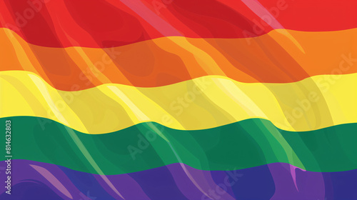 A detailed vector illustration of a pride flag icon, with red, orange, yellow, green, blue, and purple stripes